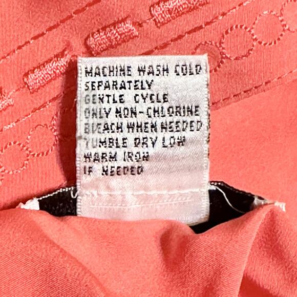 Vintage Grove Avenue Satin Blouse Top Sz 16W Coral Short Sleeve Embroidered Glam - Picture 8 of 8